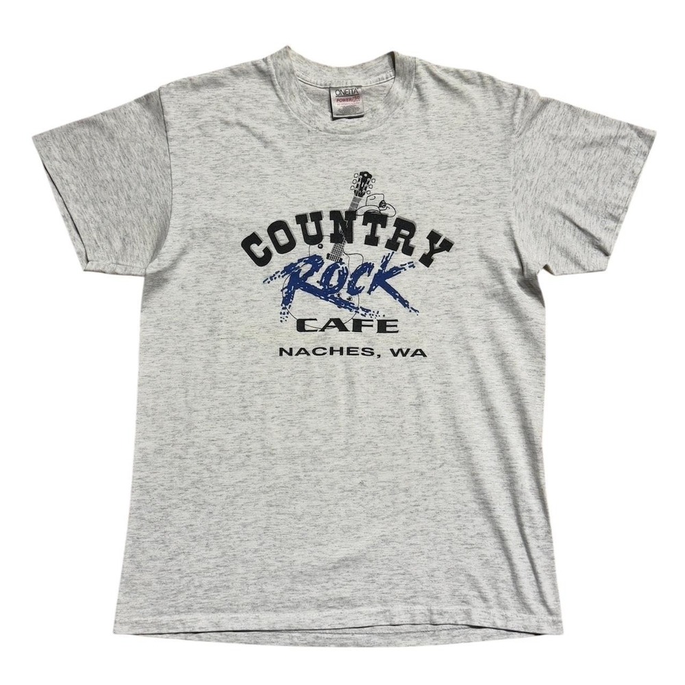 Vintage 90s Country Cafe Rock Music Western Cowboy Graphic Triblend T-Shirt